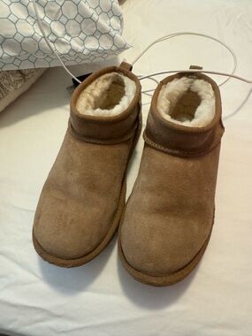UGG Chestnut Suede Shearling-Lined Ankle Booties